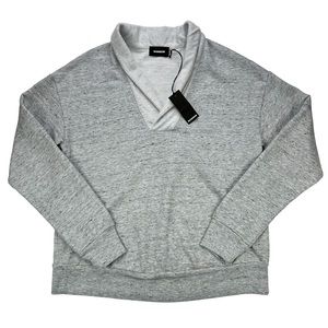 Monrow Neps Shawl Collar Sweatshirt, NWT, S/M